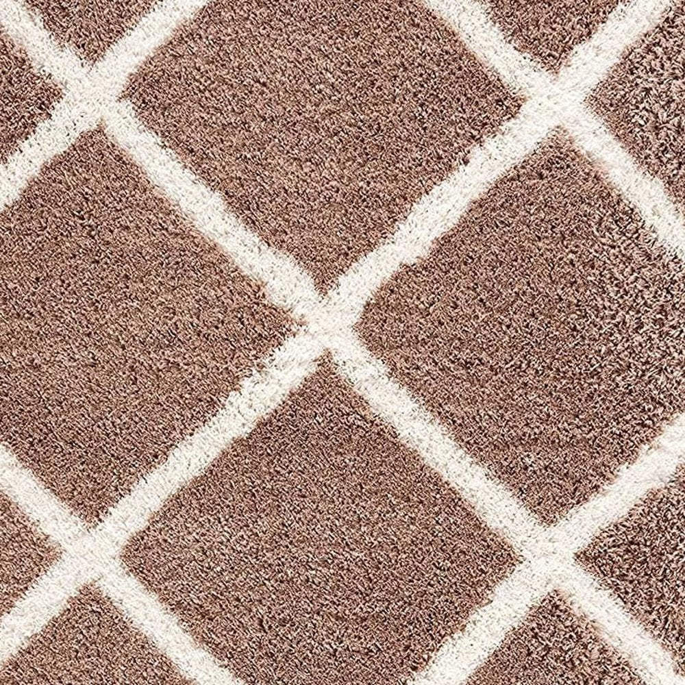 5' X 8' Beige Geometric Area Rug