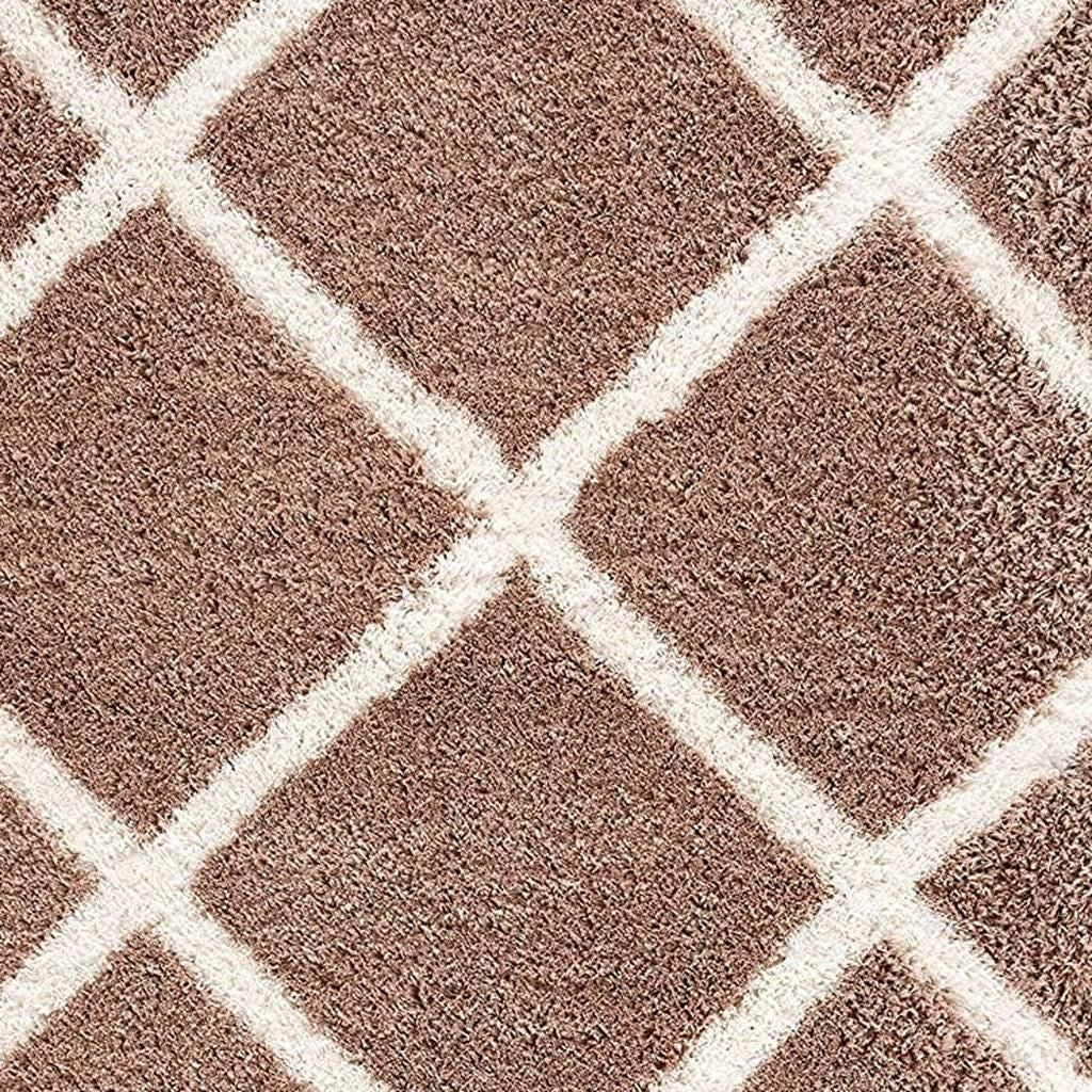 5' X 8' Beige Geometric Area Rug