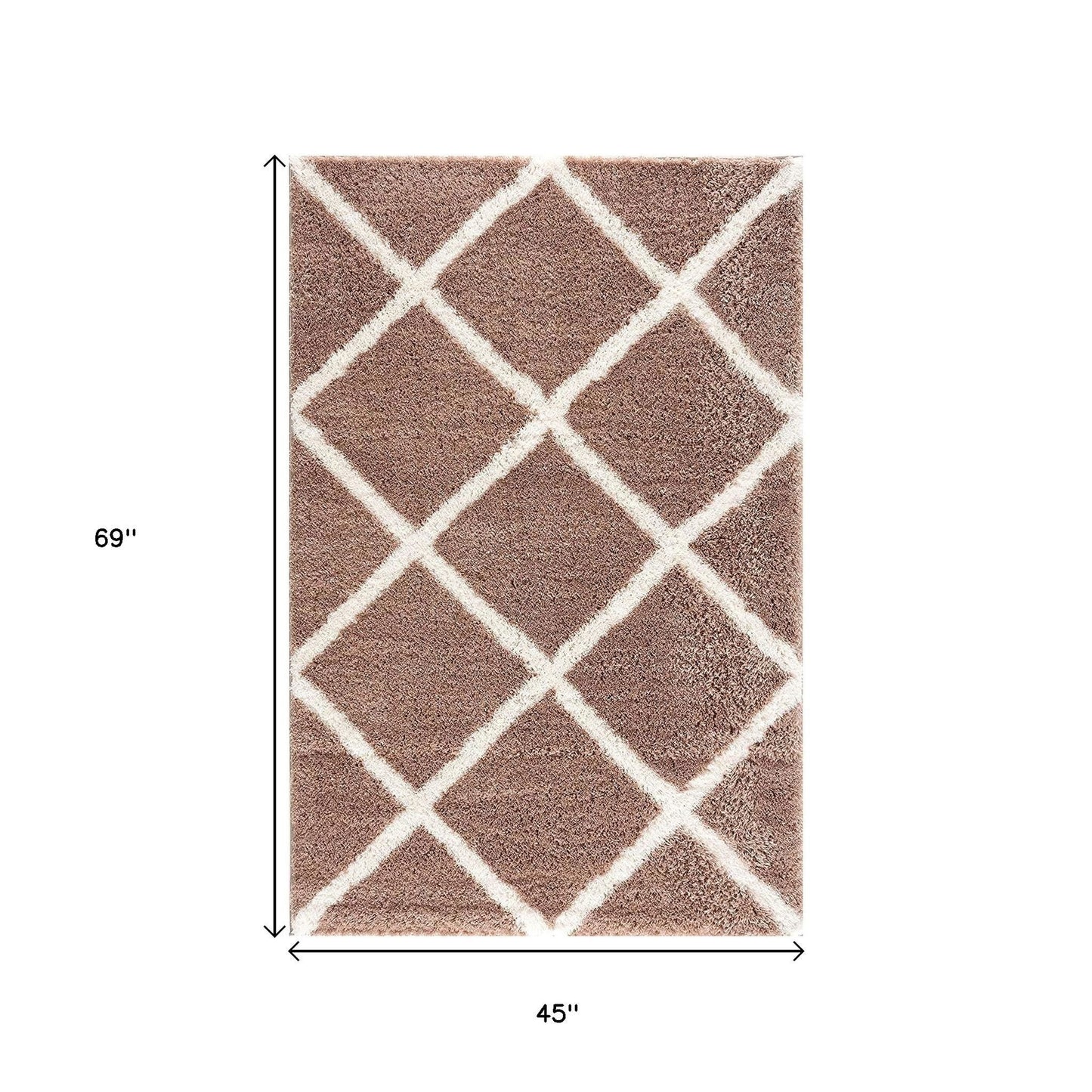 5' X 8' Beige Geometric Area Rug