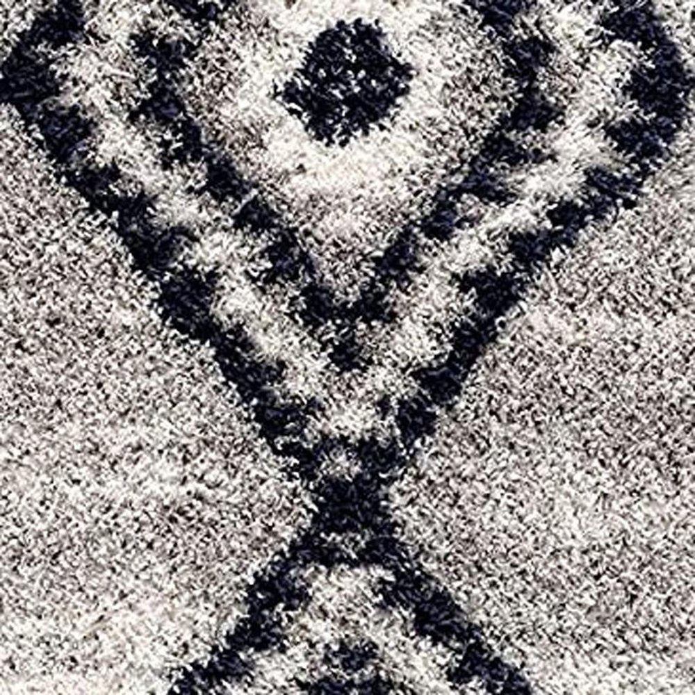 5' X 8' Gray And Navy Boho Chic Area Rug