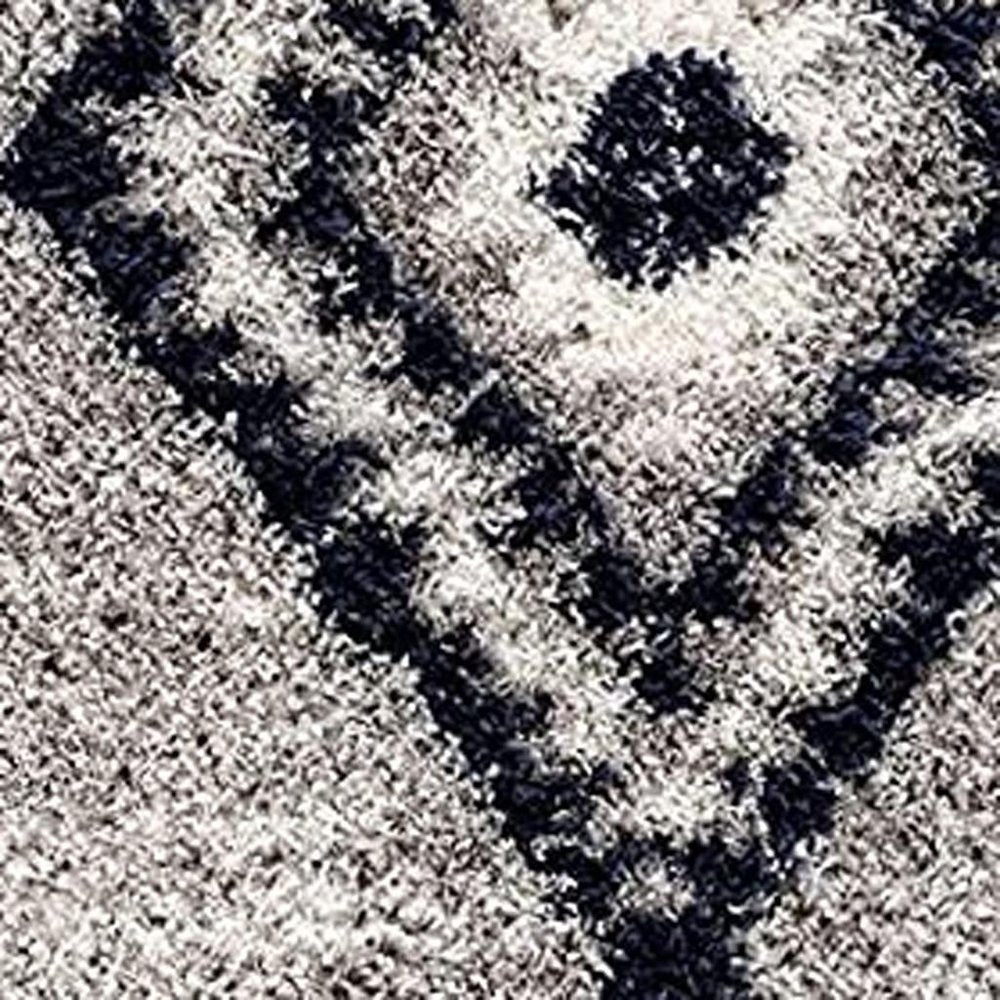 5' X 8' Gray And Navy Boho Chic Area Rug