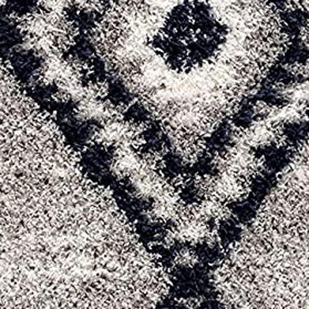 5' X 8' Gray And Navy Boho Chic Area Rug