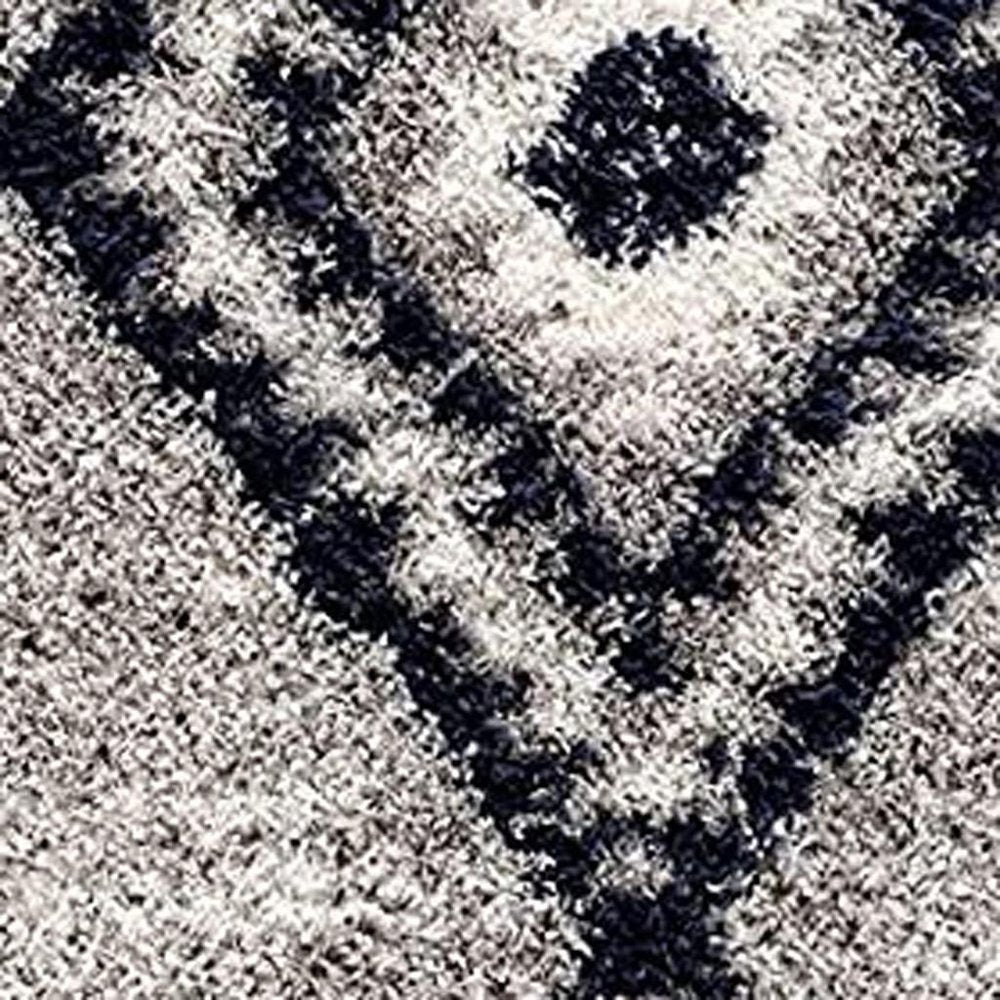 5' X 8' Gray And Navy Boho Chic Area Rug