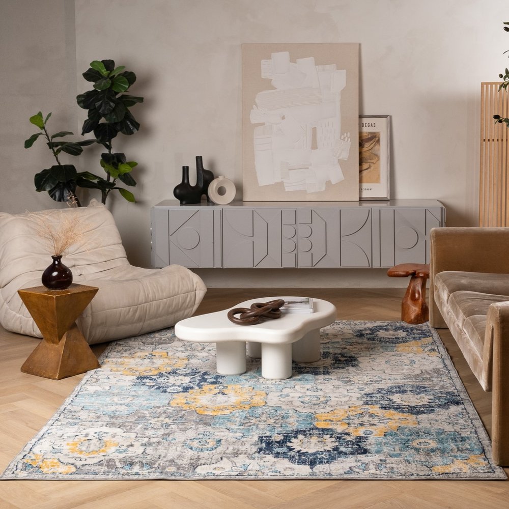 12' X 18' Rust Floral Washable Non Skid Area Rug