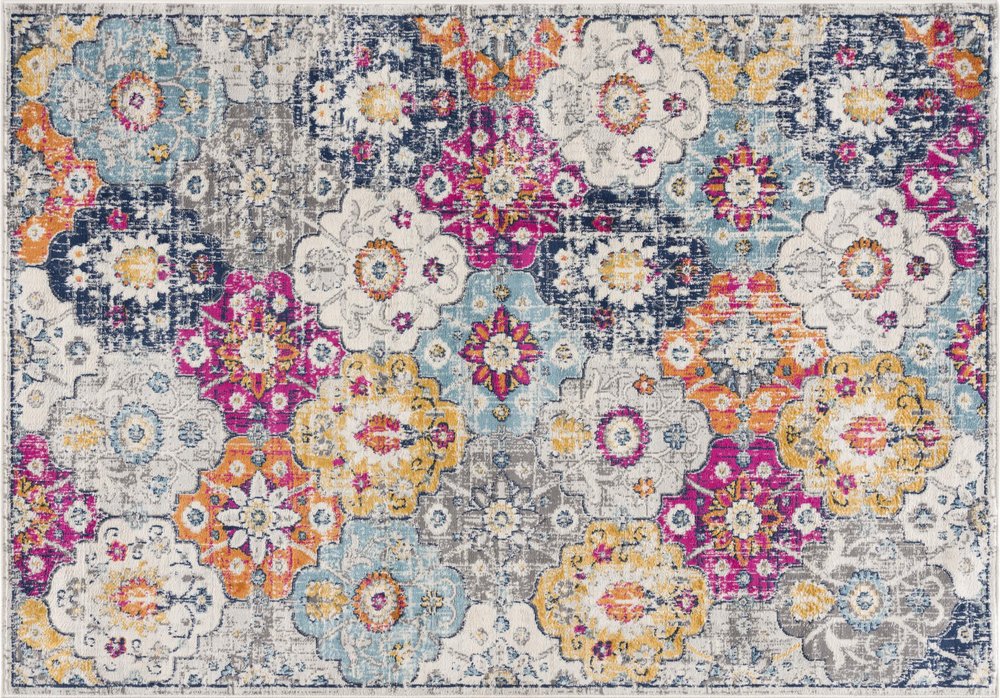 12' X 18' Rust Floral Washable Non Skid Area Rug