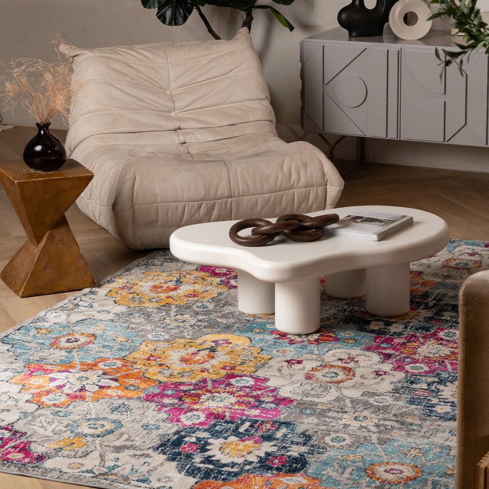 12' X 18' Rust Floral Washable Non Skid Area Rug