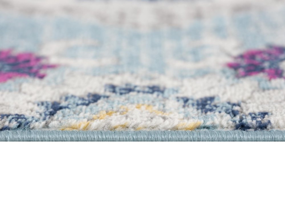 4' X 6' Blue and Ivory Medallion Area Rug