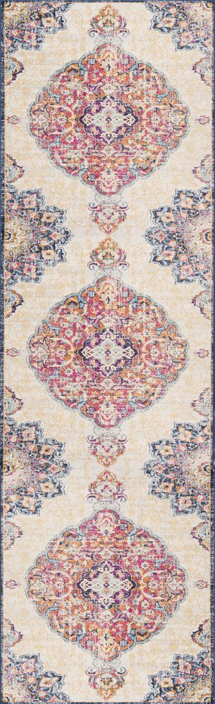 8' X 10' Blue and Beige Medallion Area Rug