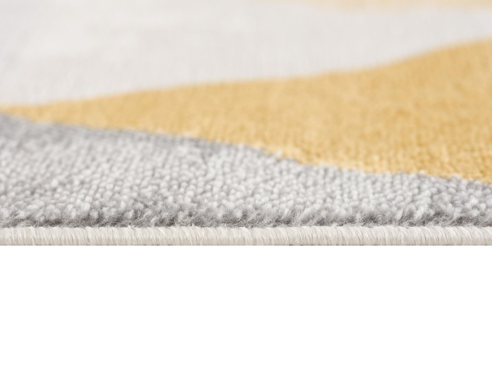 2' X 5' Yellow and Ivory Geometric Area Rug