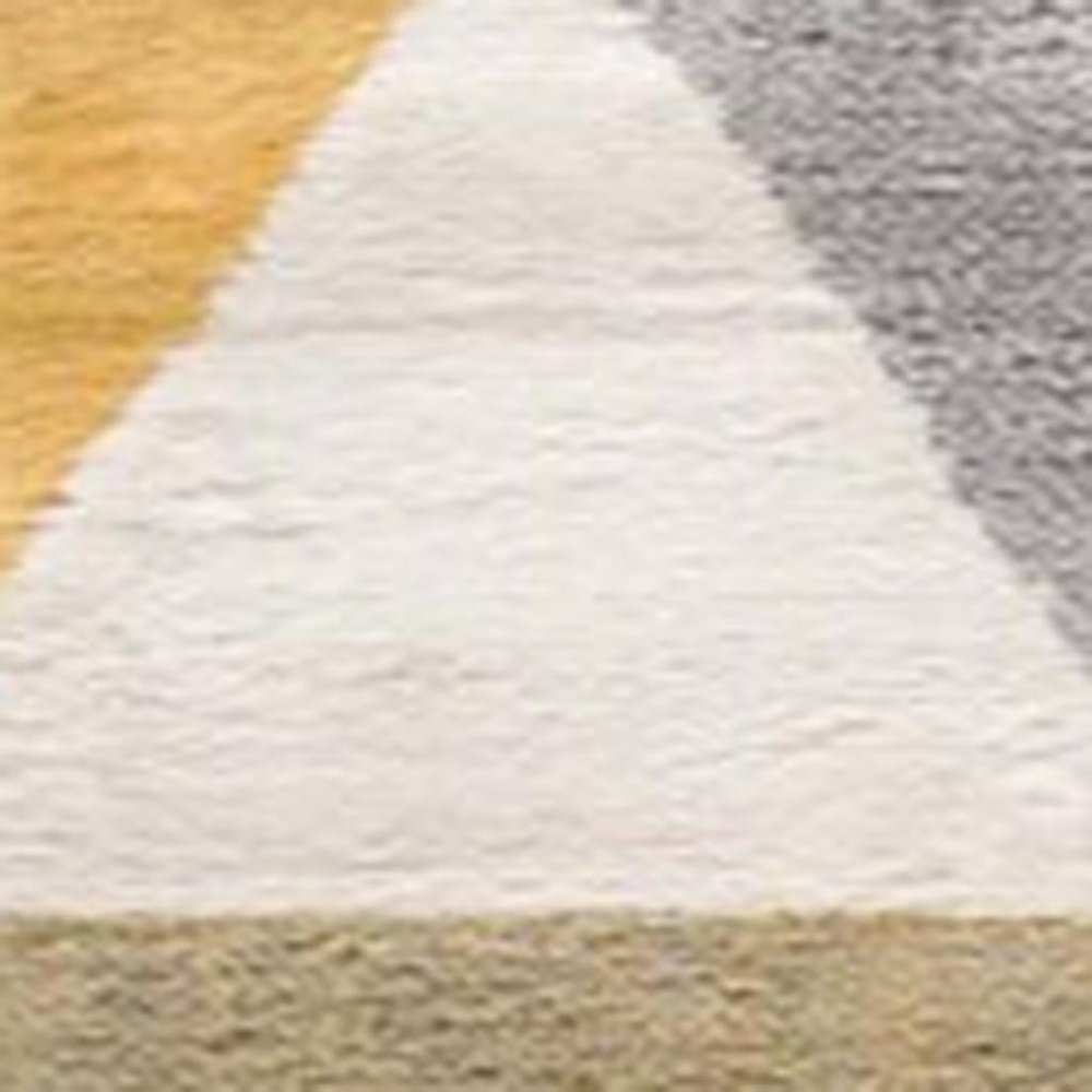 2' X 5' Yellow and Ivory Geometric Area Rug