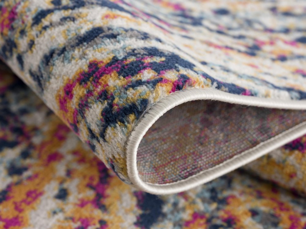 2' X 5' Cream Celestial Burst Abstract Area Rug