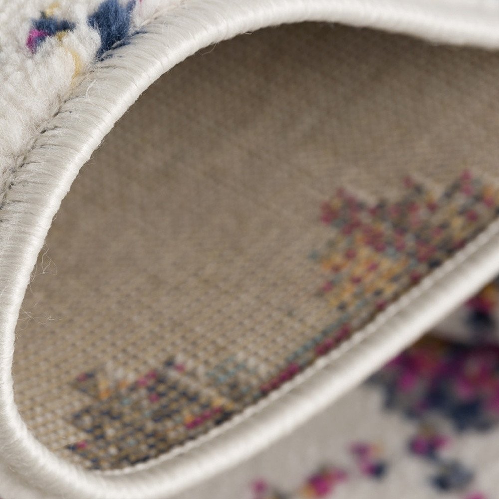 8' Blue And Ivory Ikat Runner Rug