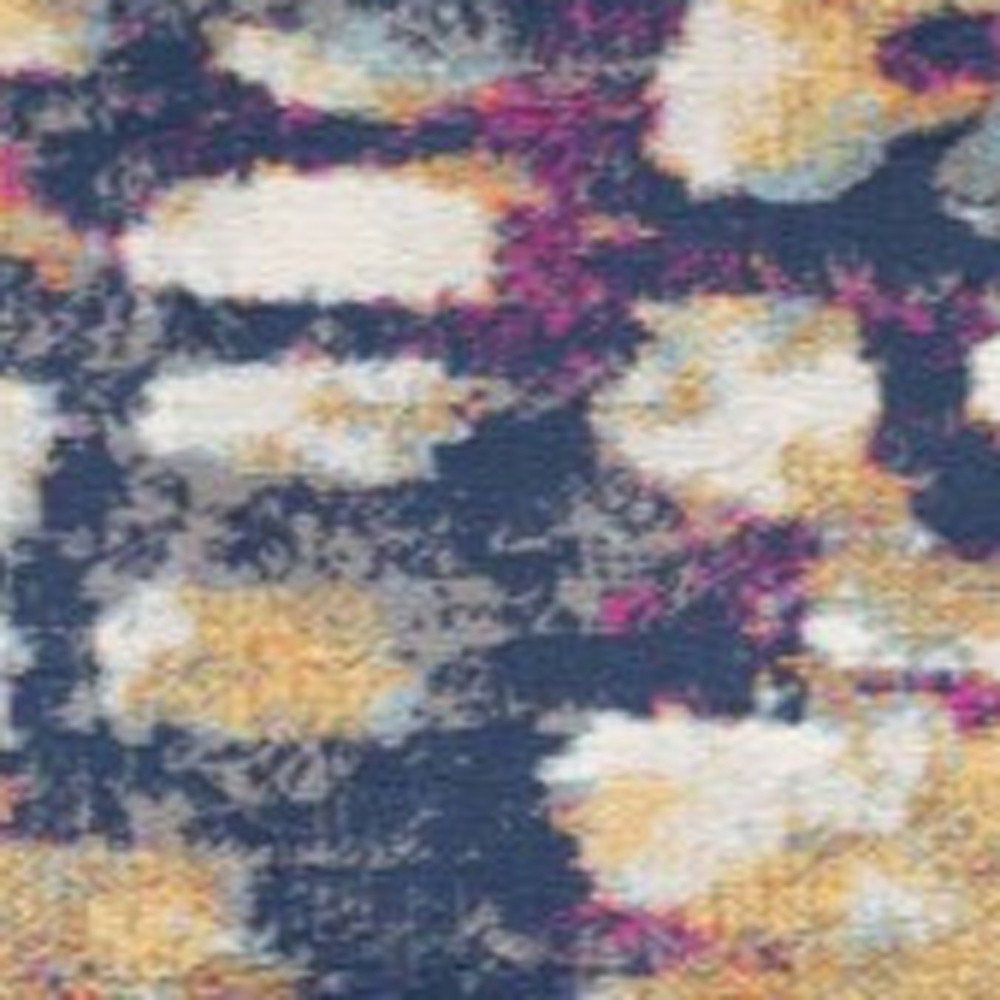 8' X 10' Blue and Ivory Abstract Area Rug