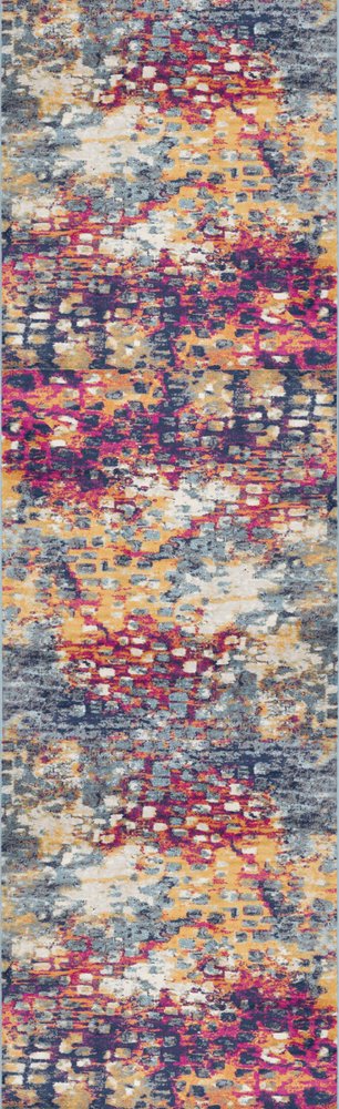 8' X 10' Blue and Ivory Abstract Area Rug