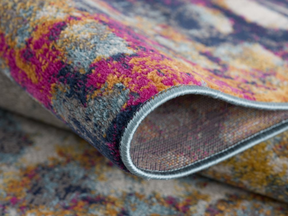 8' X 10' Blue and Ivory Abstract Area Rug