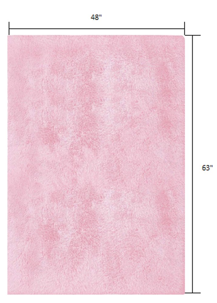5' X 7' Pink Shag Area Rug
