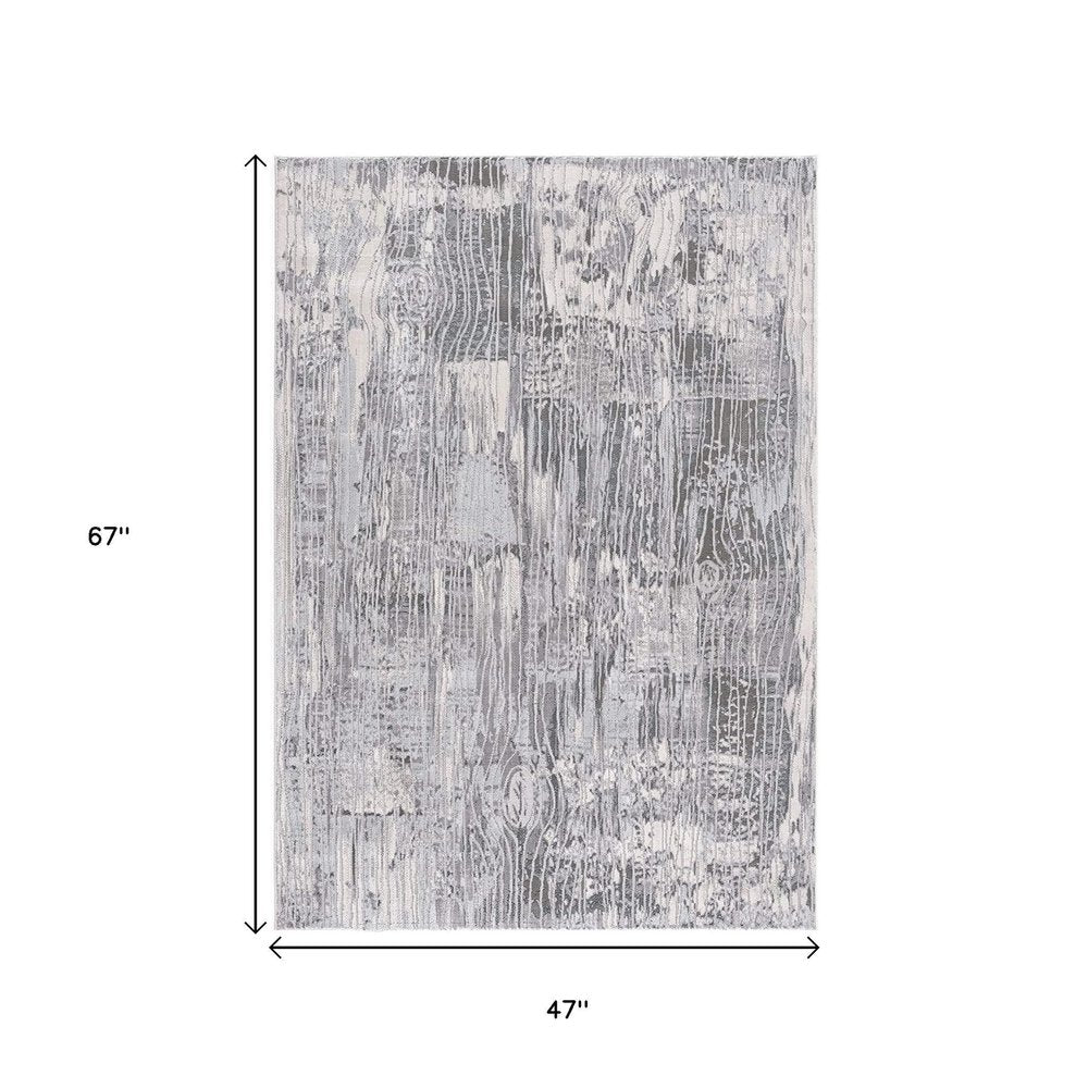 6' X 9' Blue Abstract Power Loom Area Rug