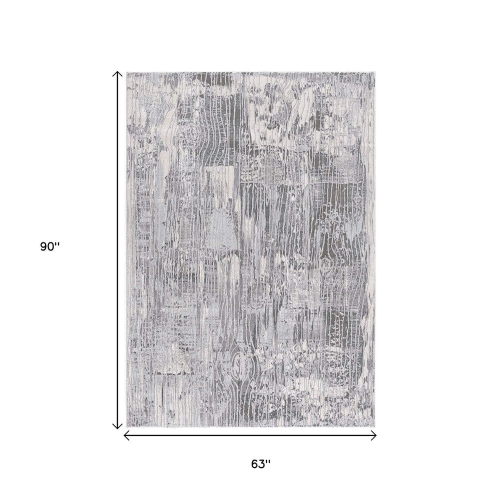 6' X 9' Blue Abstract Power Loom Area Rug