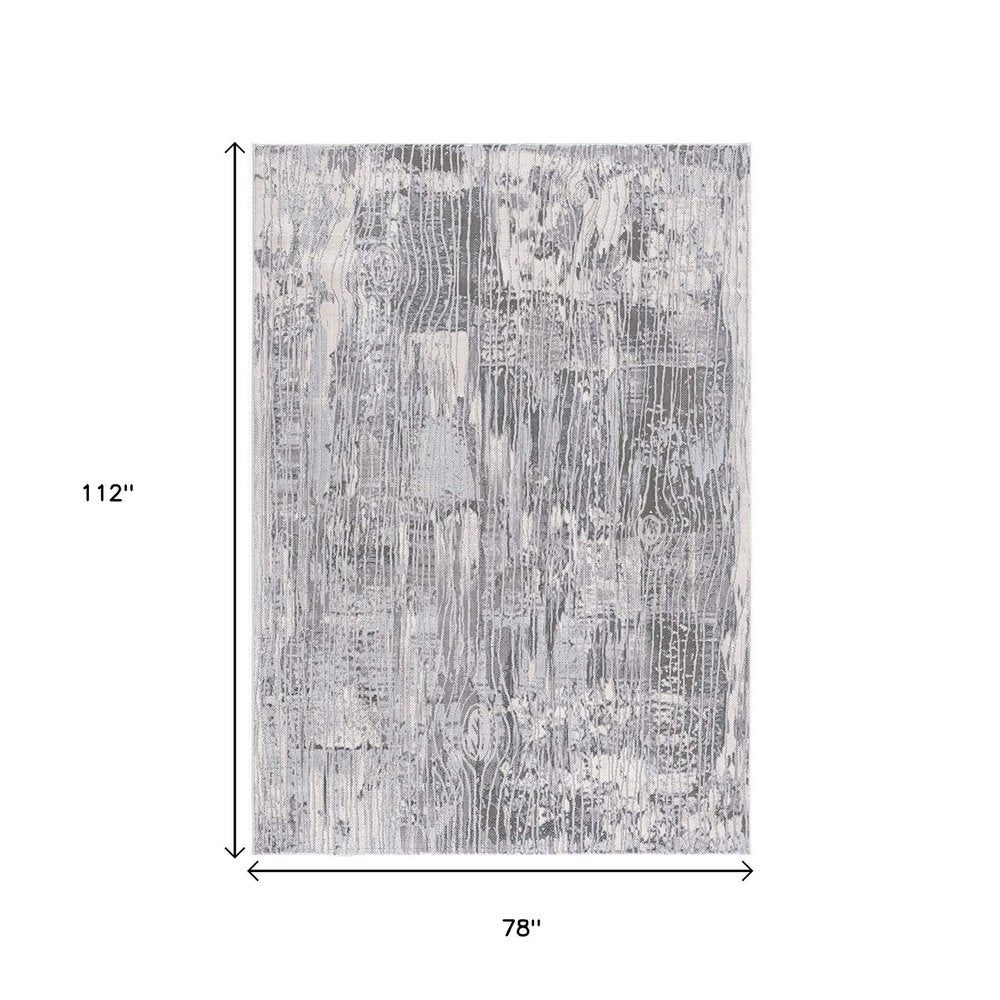 6' X 9' Blue Abstract Power Loom Area Rug