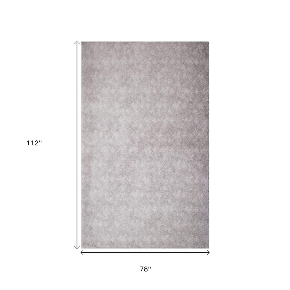 7' X 10' Gray Distressed Diamonds Area Rug