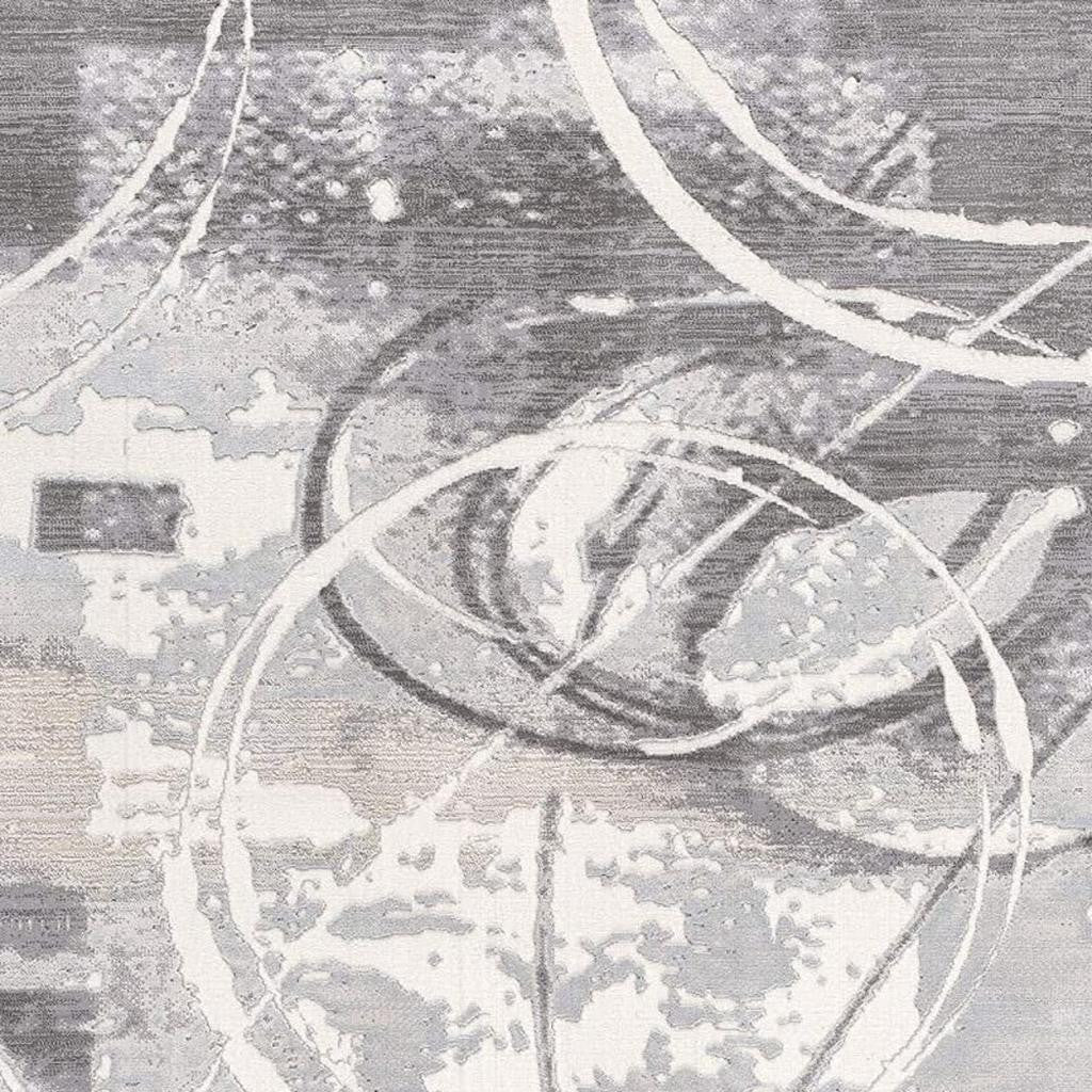 6' X 9' Gray Abstract Power Loom Area Rug