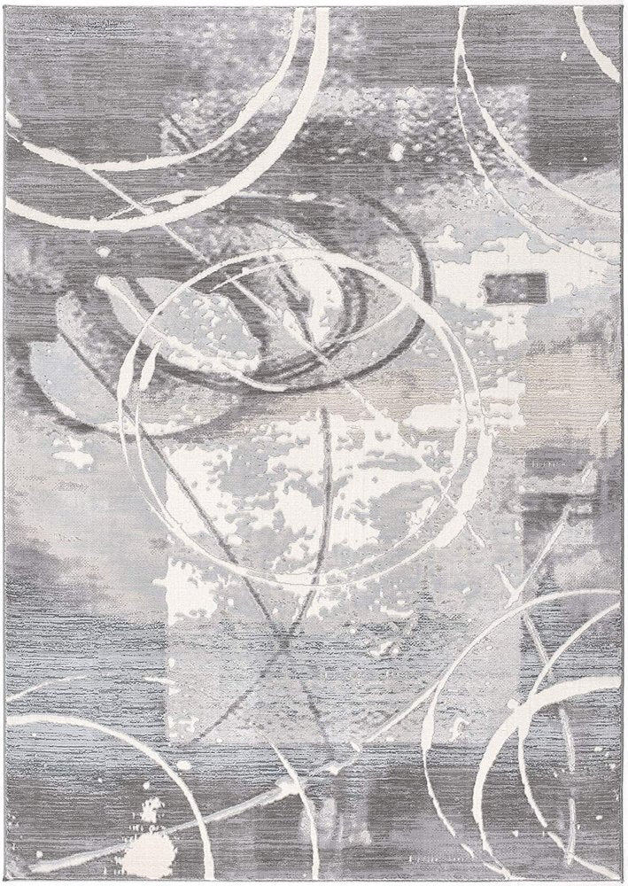 6' X 9' Gray Abstract Power Loom Area Rug