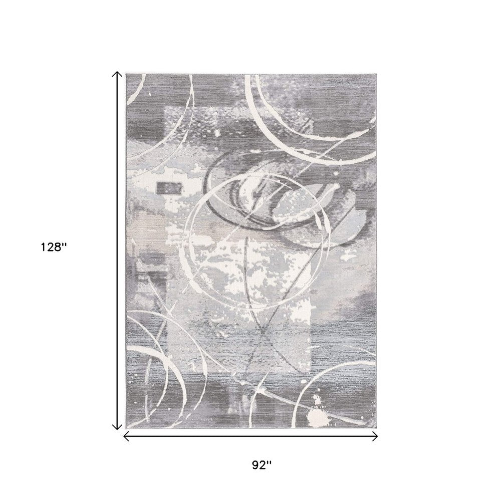 6' X 9' Gray Abstract Power Loom Area Rug