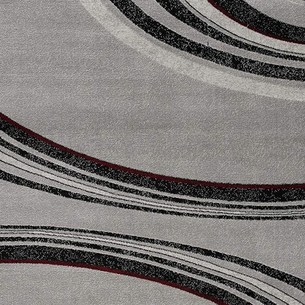 10' Gray Abstract Power Loom Runner Rug