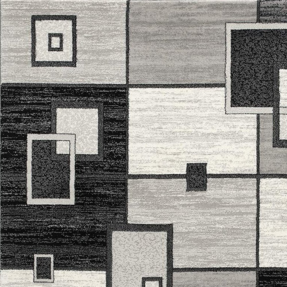 6' X 9' Gray Abstract Dhurrie Area Rug