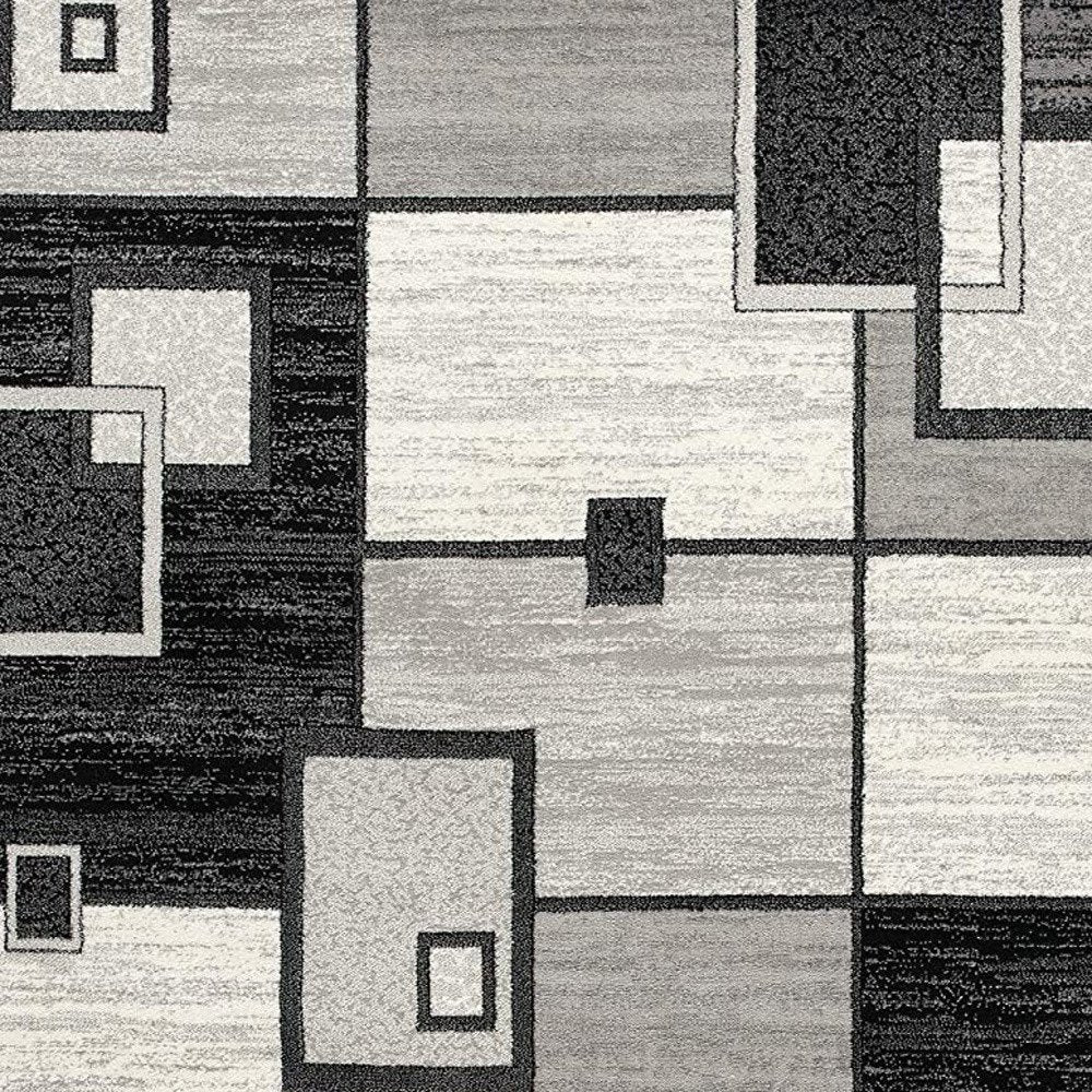 6' X 9' Gray Abstract Dhurrie Area Rug