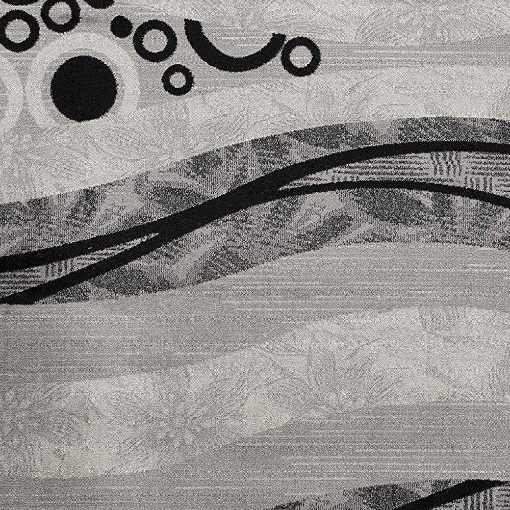 5' X 7' Gray And Black Abstract Area Rug