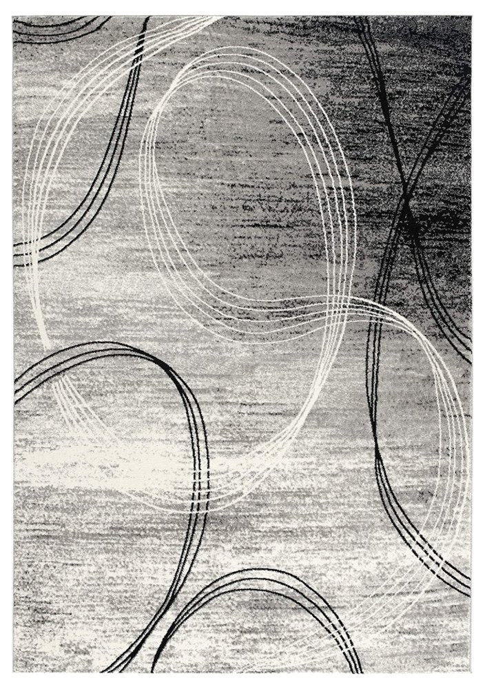 2' X 4' Gray Abstract Dhurrie Area Rug