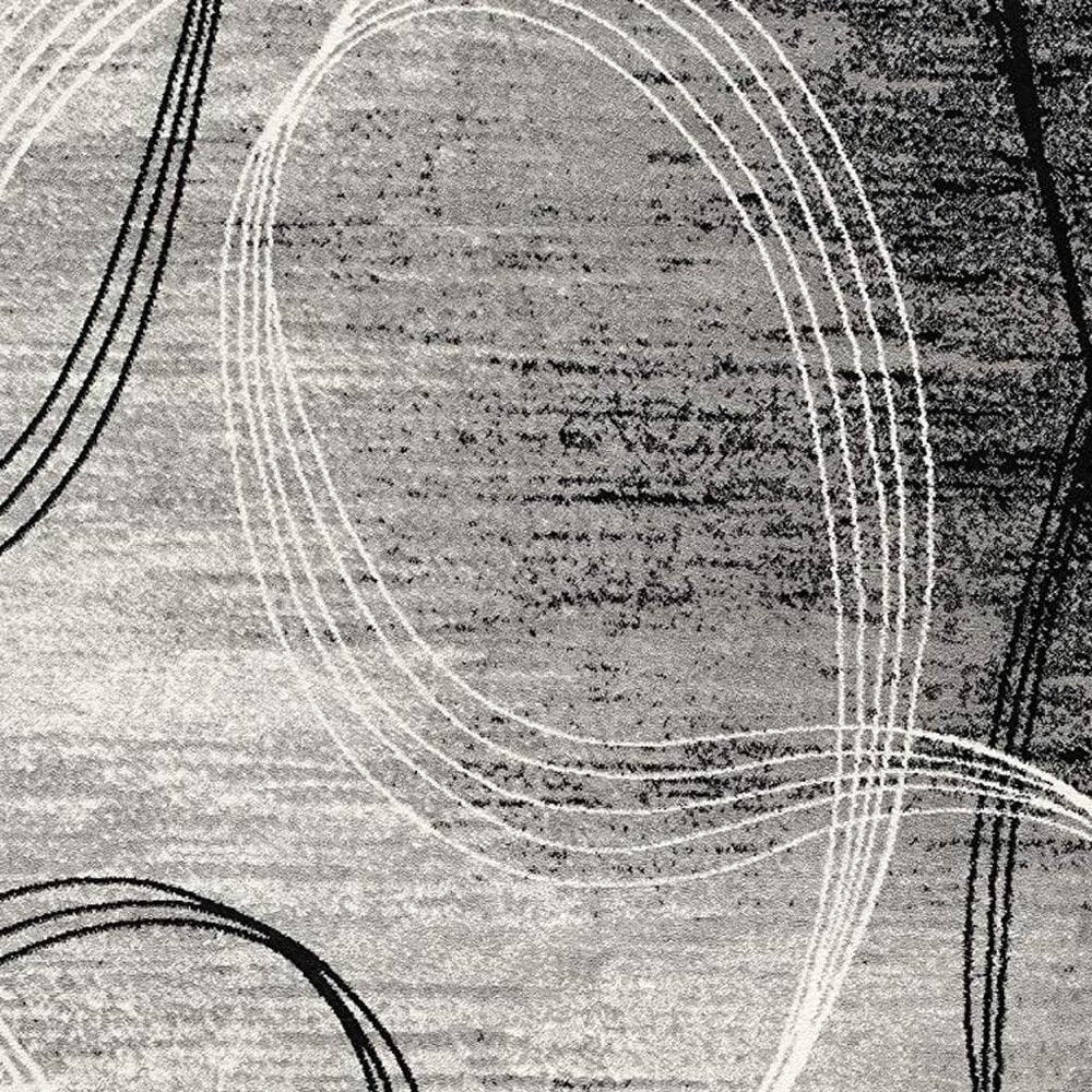 2' X 4' Gray Abstract Dhurrie Area Rug