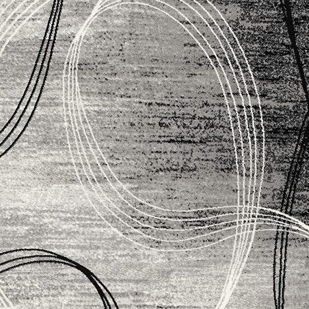 2' X 4' Gray Abstract Dhurrie Area Rug