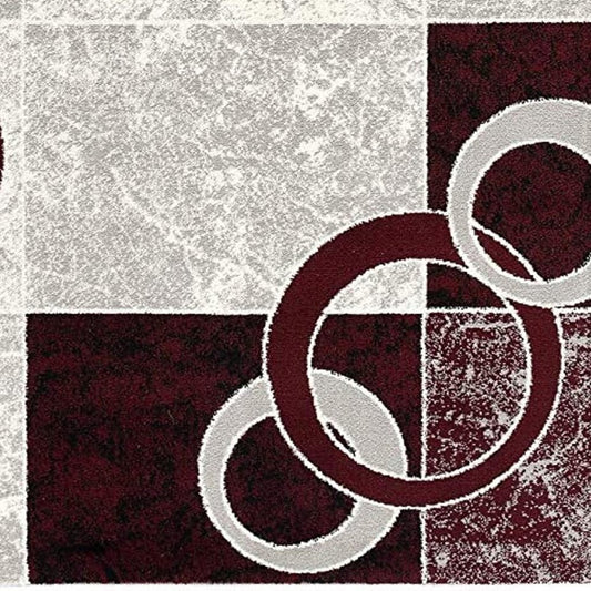 3' X 5' Red Abstract Power Loom Area Rug