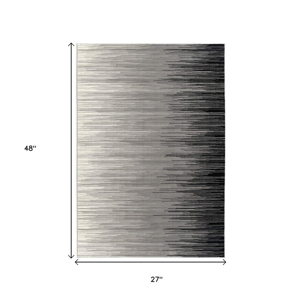 8' X 10' Black Abstract Dhurrie Area Rug