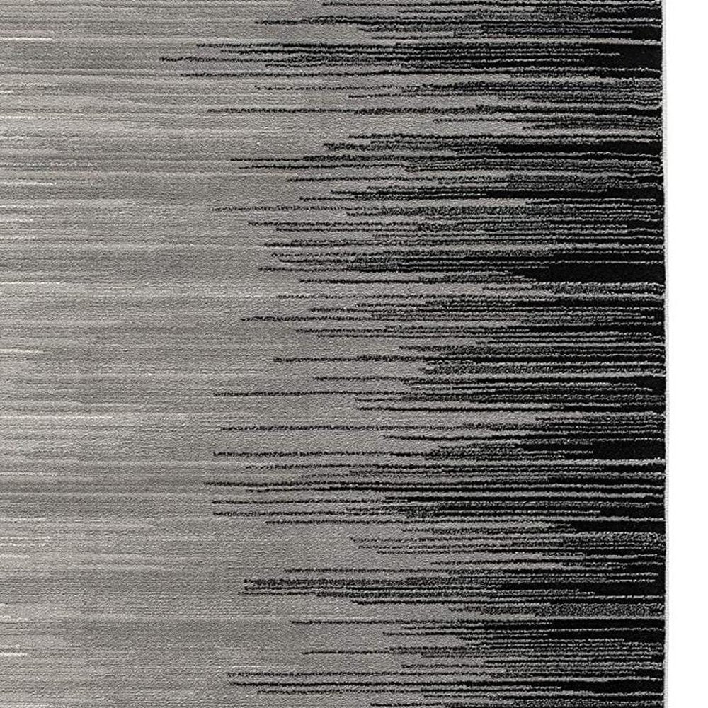8' X 10' Black Abstract Dhurrie Area Rug