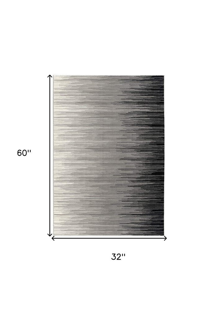 8' X 10' Black Abstract Dhurrie Area Rug