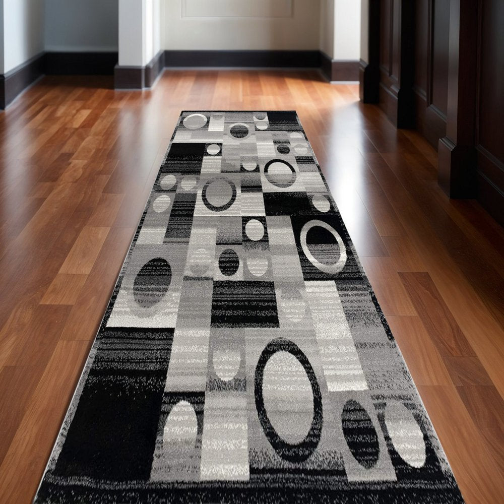8' X 10' Gray Abstract Dhurrie Area Rug