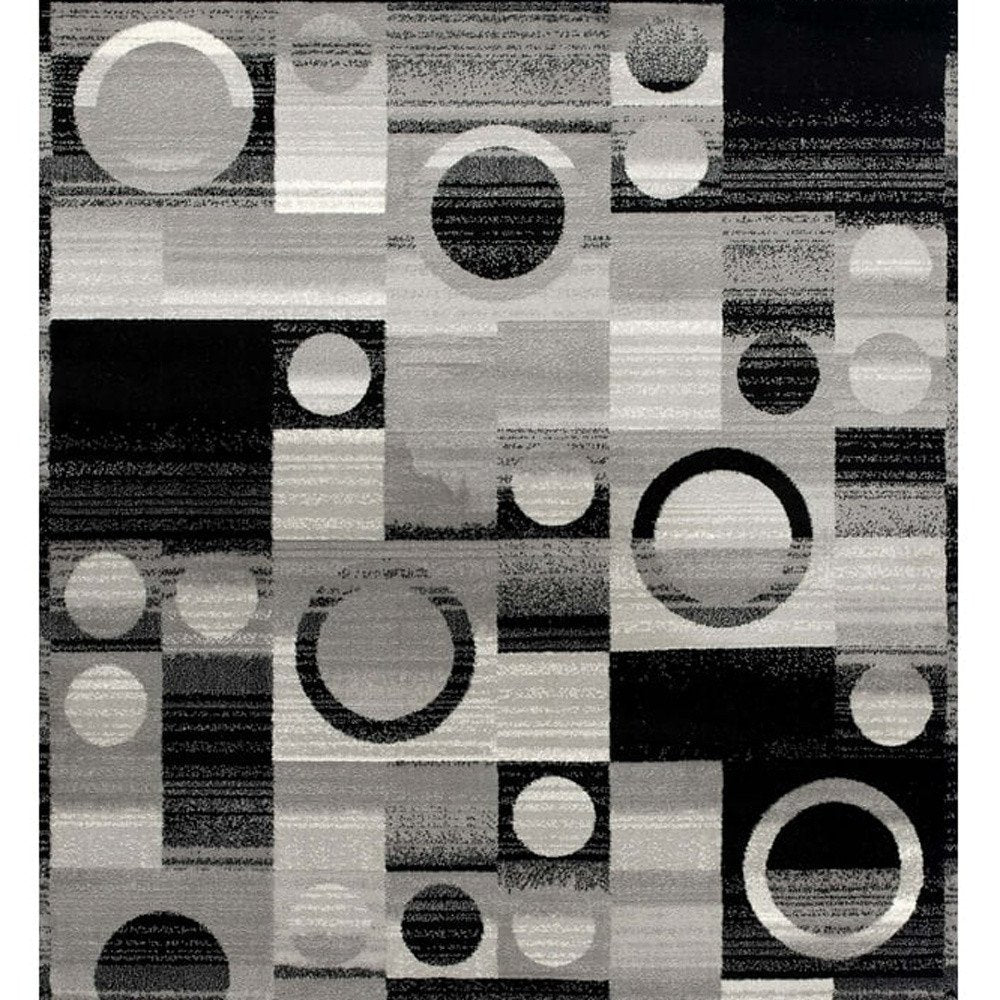 8' X 10' Gray Abstract Dhurrie Area Rug