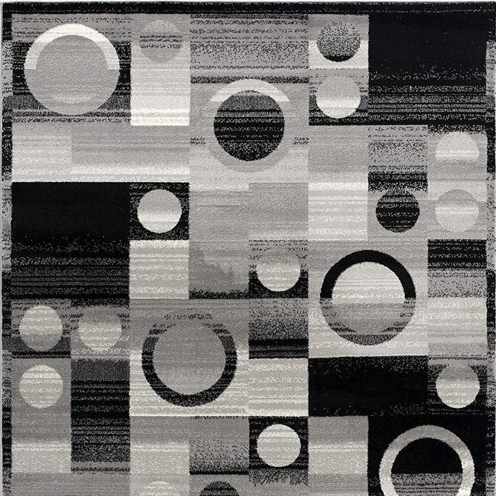 8' X 10' Gray Abstract Dhurrie Area Rug