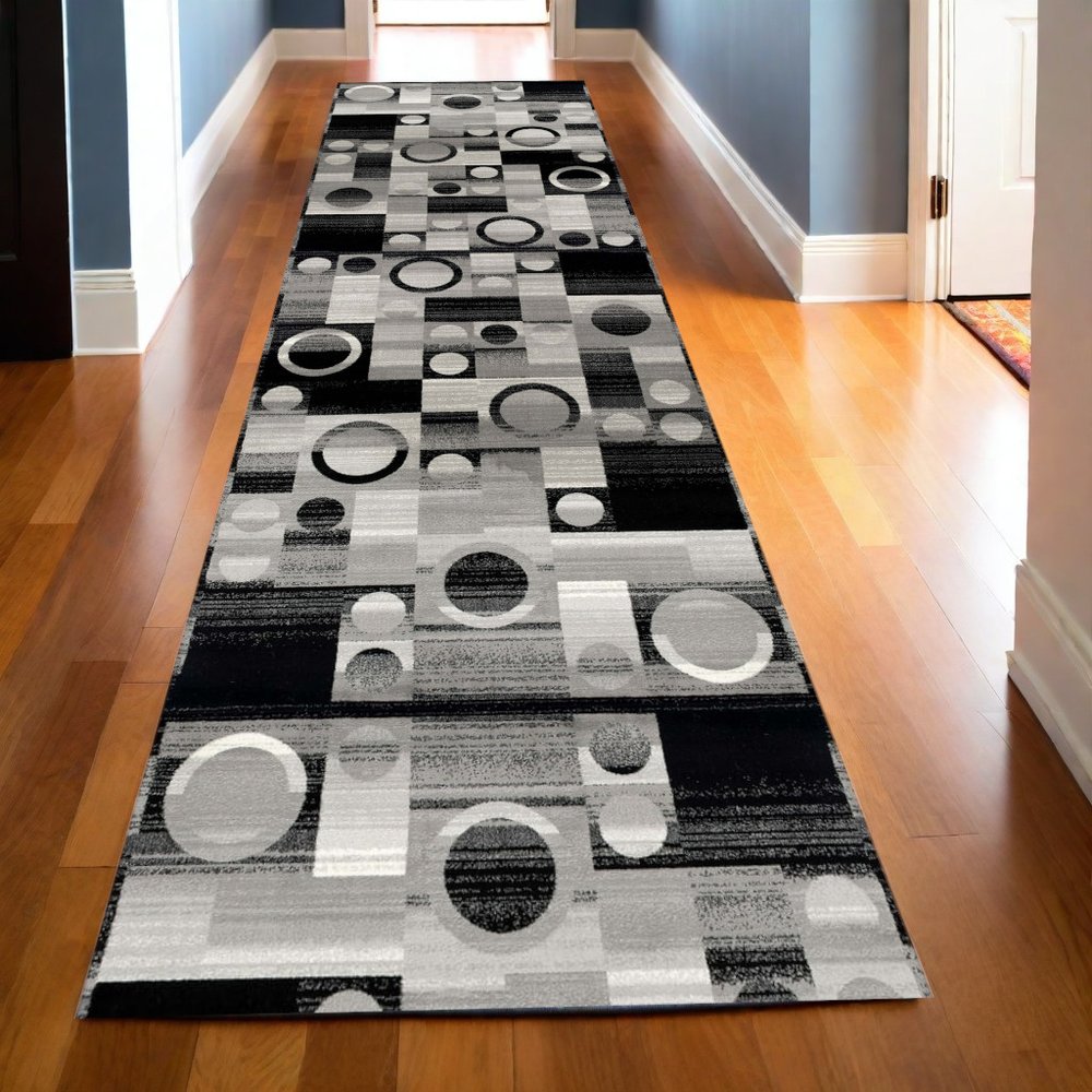 8' X 10' Gray Abstract Dhurrie Area Rug