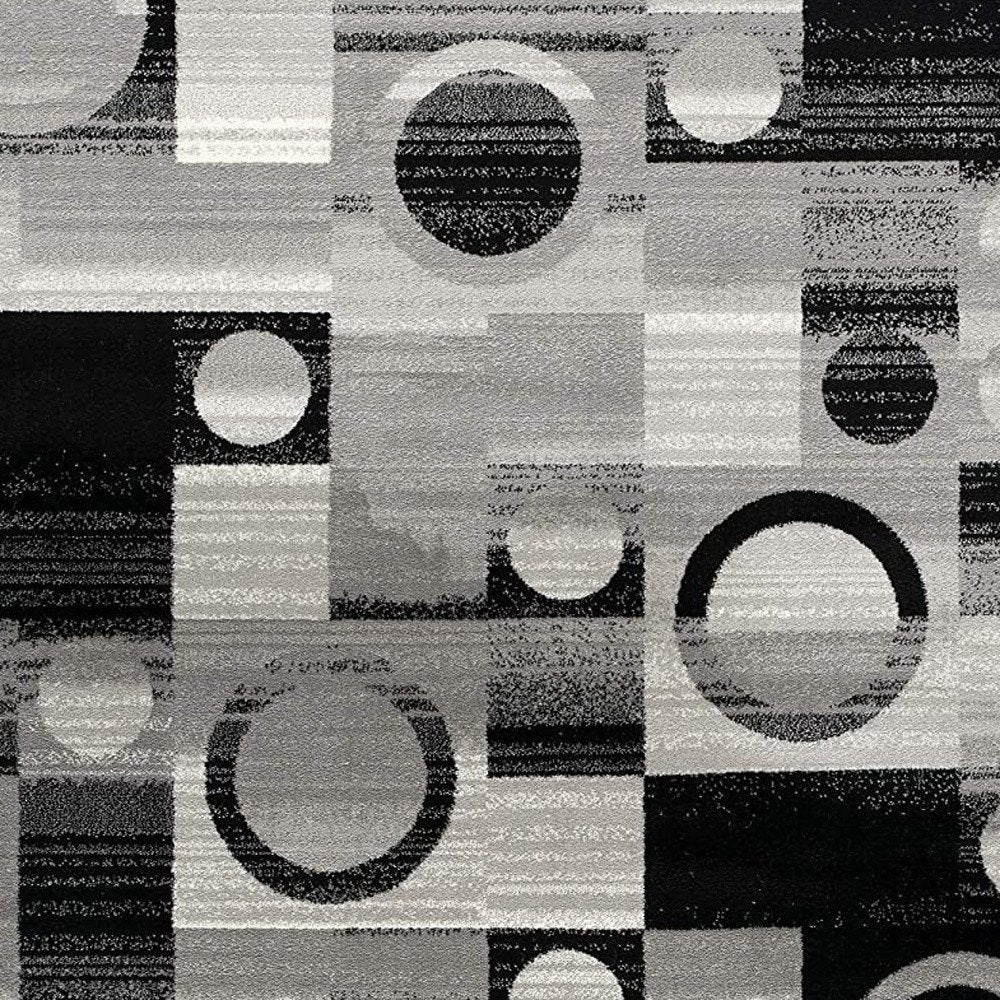 8' X 10' Gray Abstract Dhurrie Area Rug