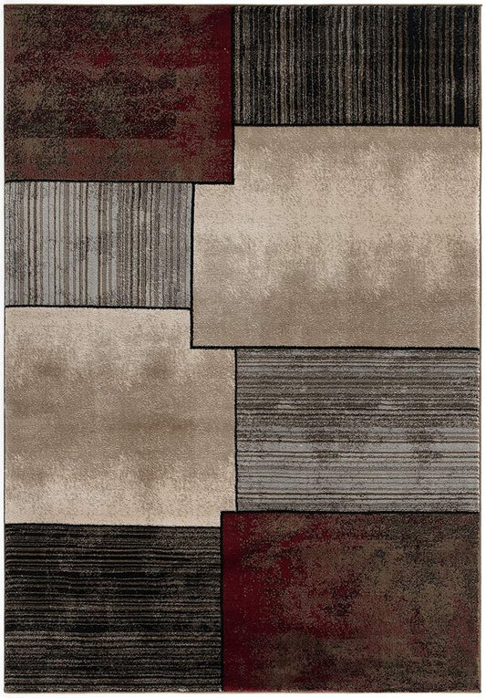 2' X 4' Beige And Brown Abstract Shag Area Rug