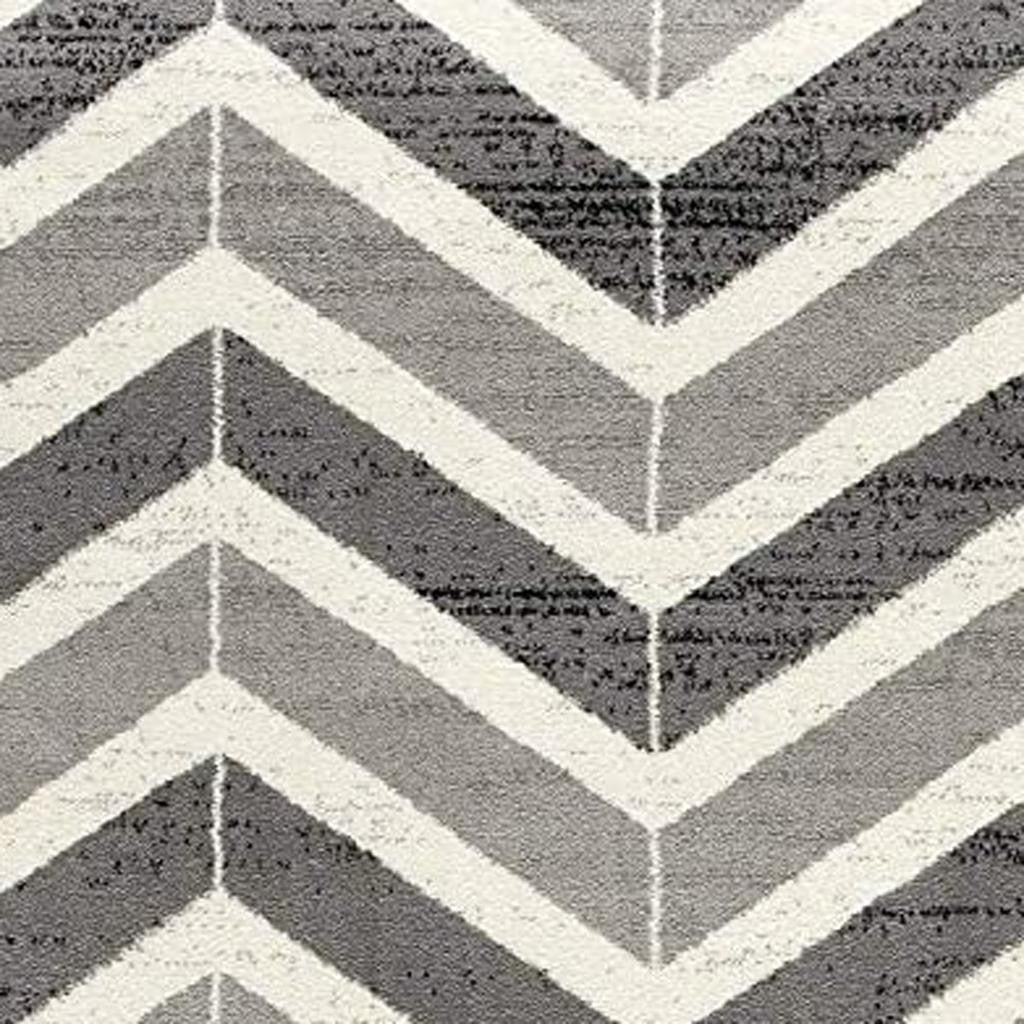 2' X 4' Gray And Ivory Chevron Distressed Area Rug