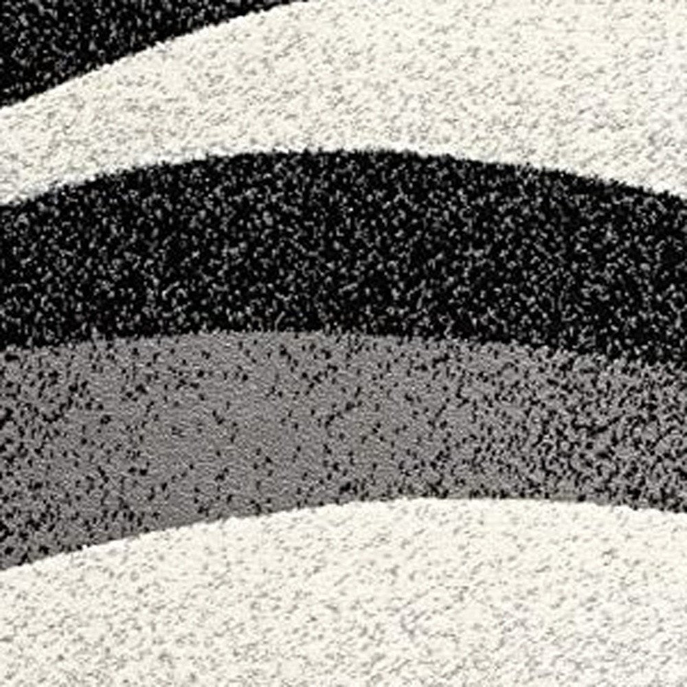 10' Gray Abstract Power Loom Runner Rug