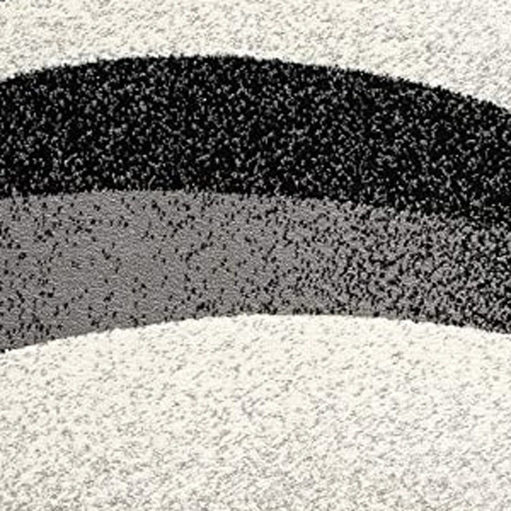 10' Gray Abstract Power Loom Runner Rug