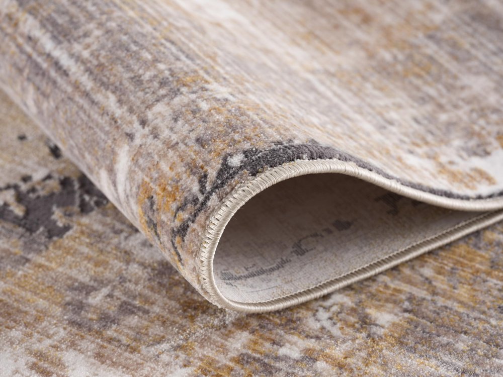 10' Gray And Ivory Oriental Runner Rug