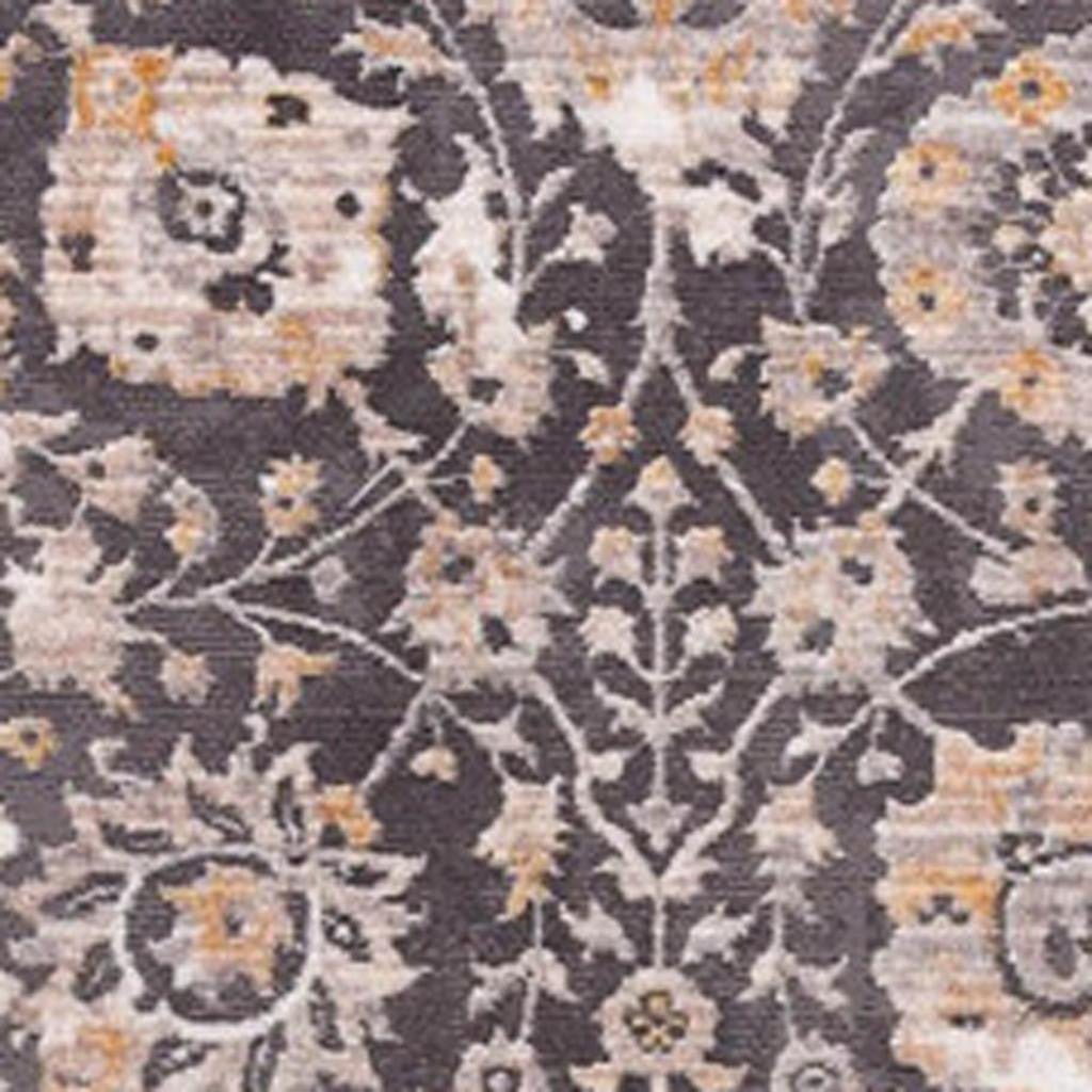 10' Gray And Ivory Oriental Runner Rug