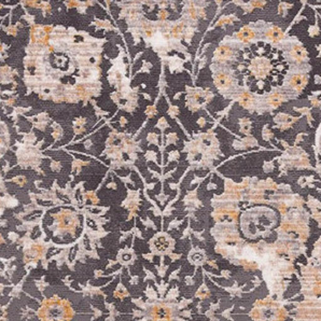 10' Gray And Ivory Oriental Runner Rug